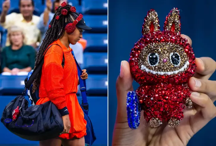Naomi Osaka shows rhinestone Labubu doll